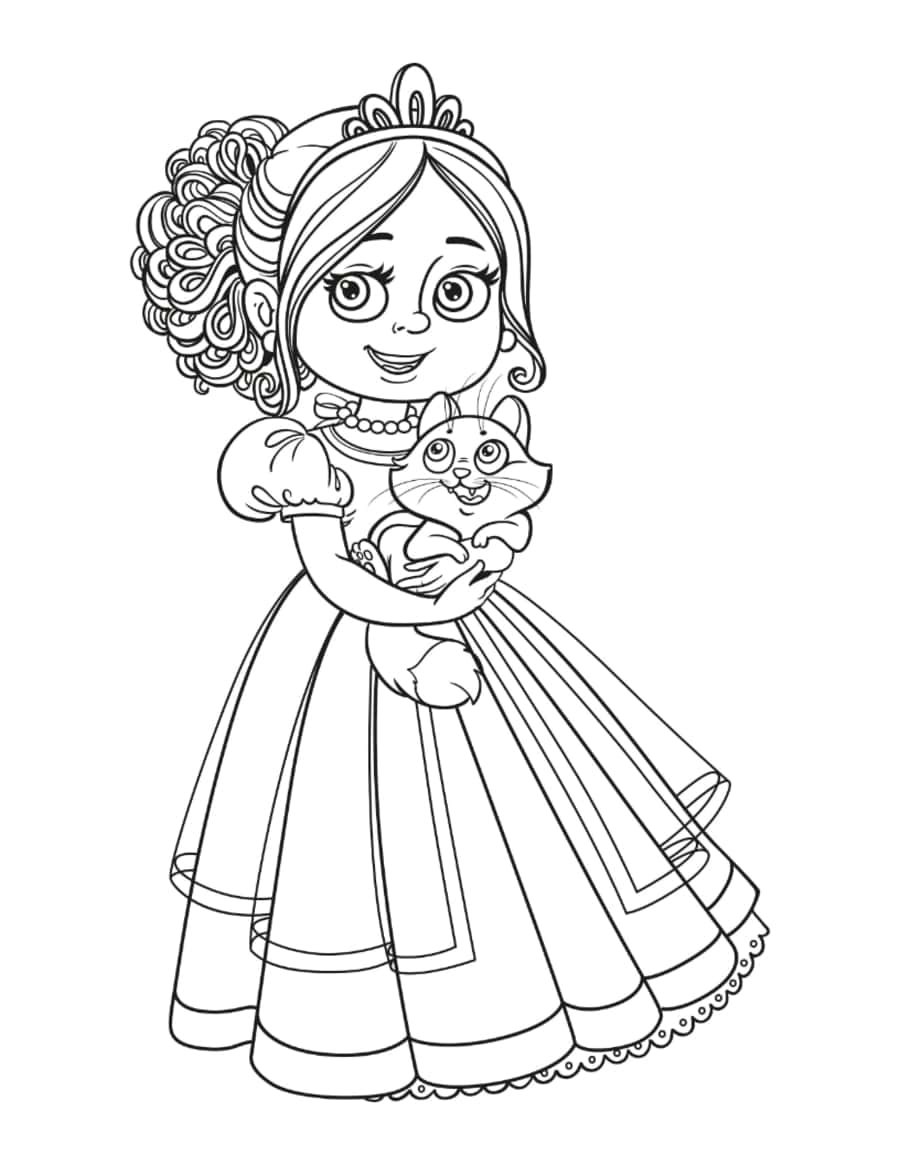 Princess Cute Cat Tracing Worksheets Pdf Free Vectors